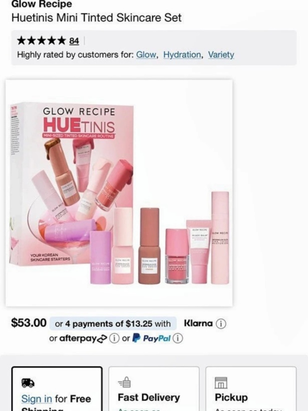 BNIB Glow Recipe Huetinis Mini Tinted Skincare Set